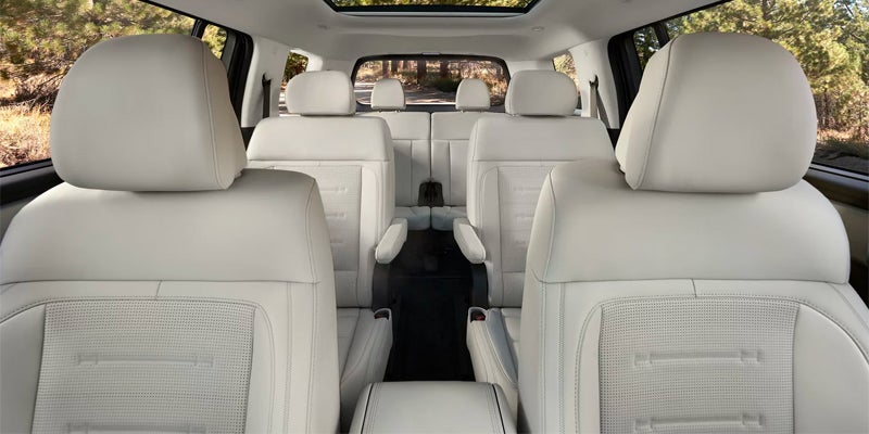 Hyundai Santa Fe interior with spacious third-row seating and panoramic roof