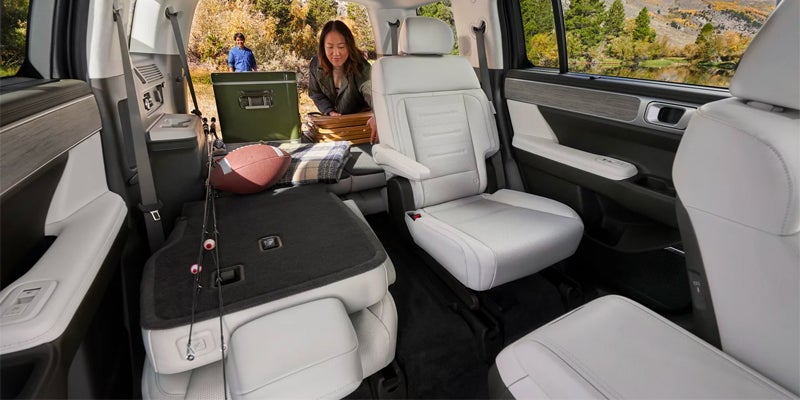 Hyundai Santa Fe interior showing flexible rear seating and cargo space